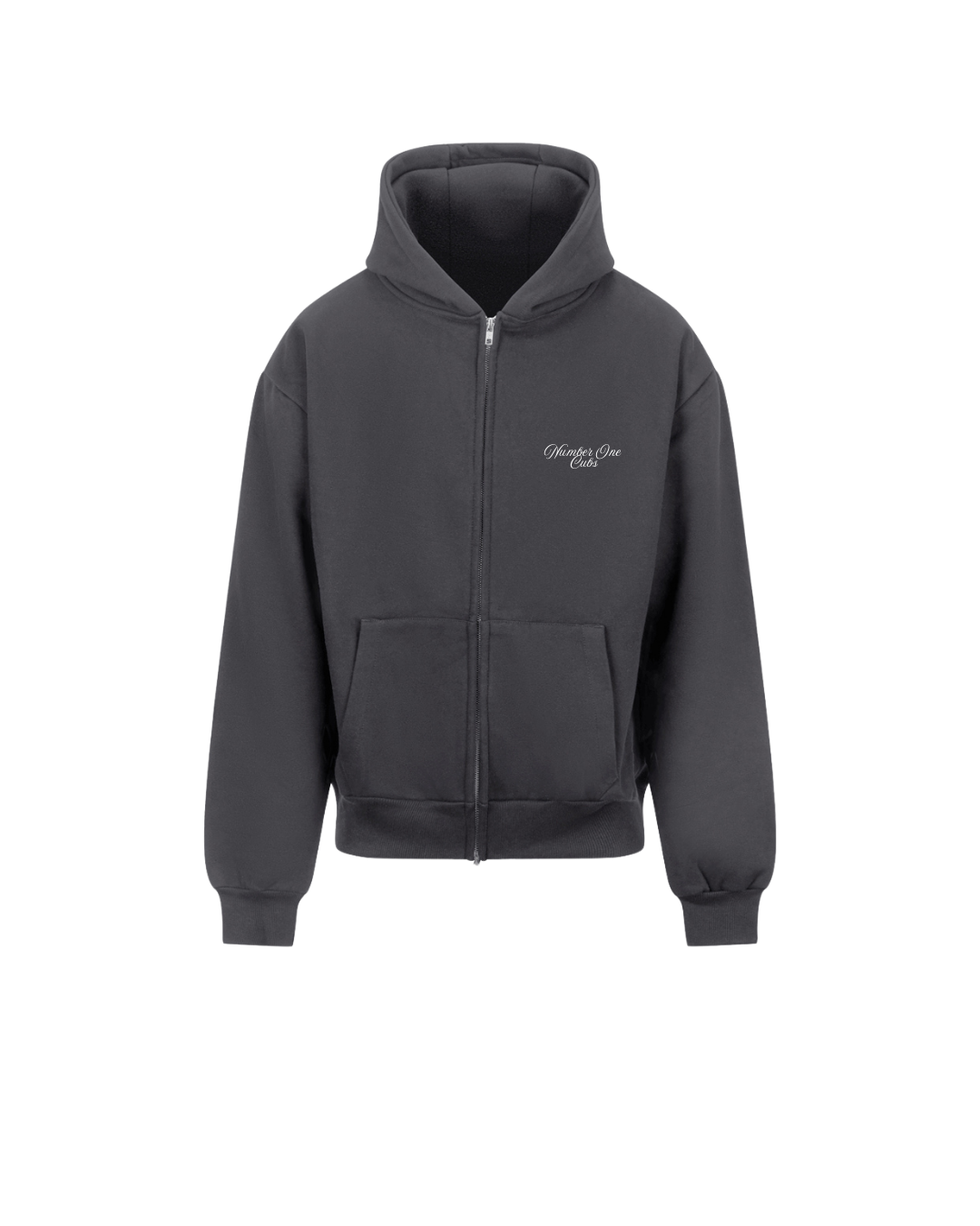 Written Heavyweight Zip Up Hoodie - Slate Grey