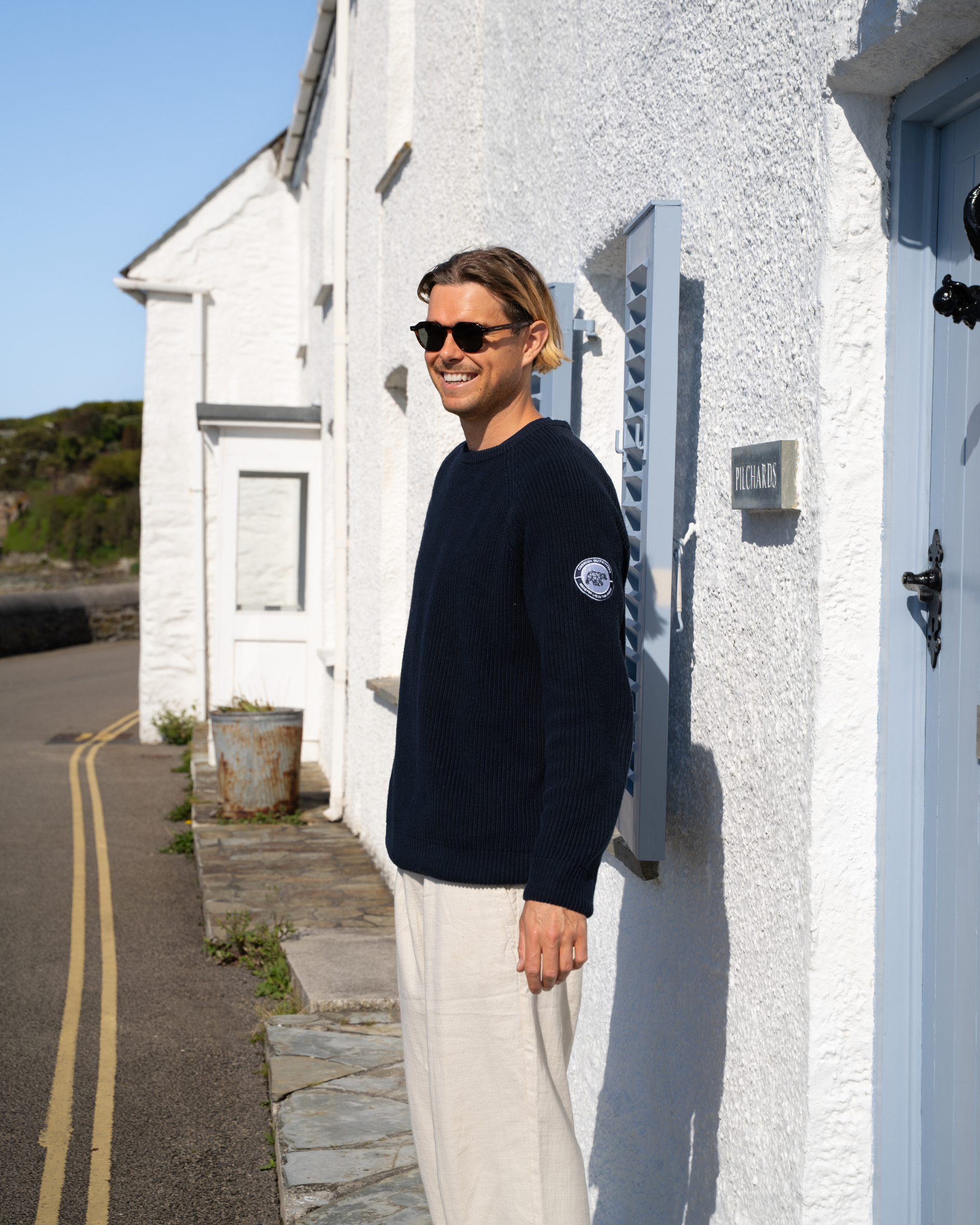 Fishermans Knitted Jumper - Navy
