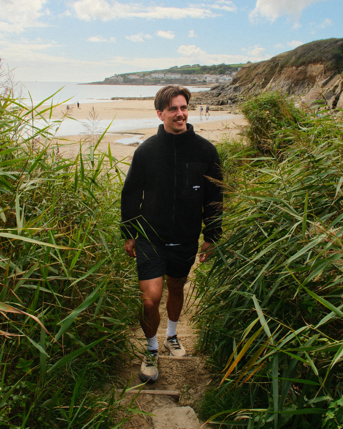 Kernow Heavyweight Sherpa Fleece Jacket – Black