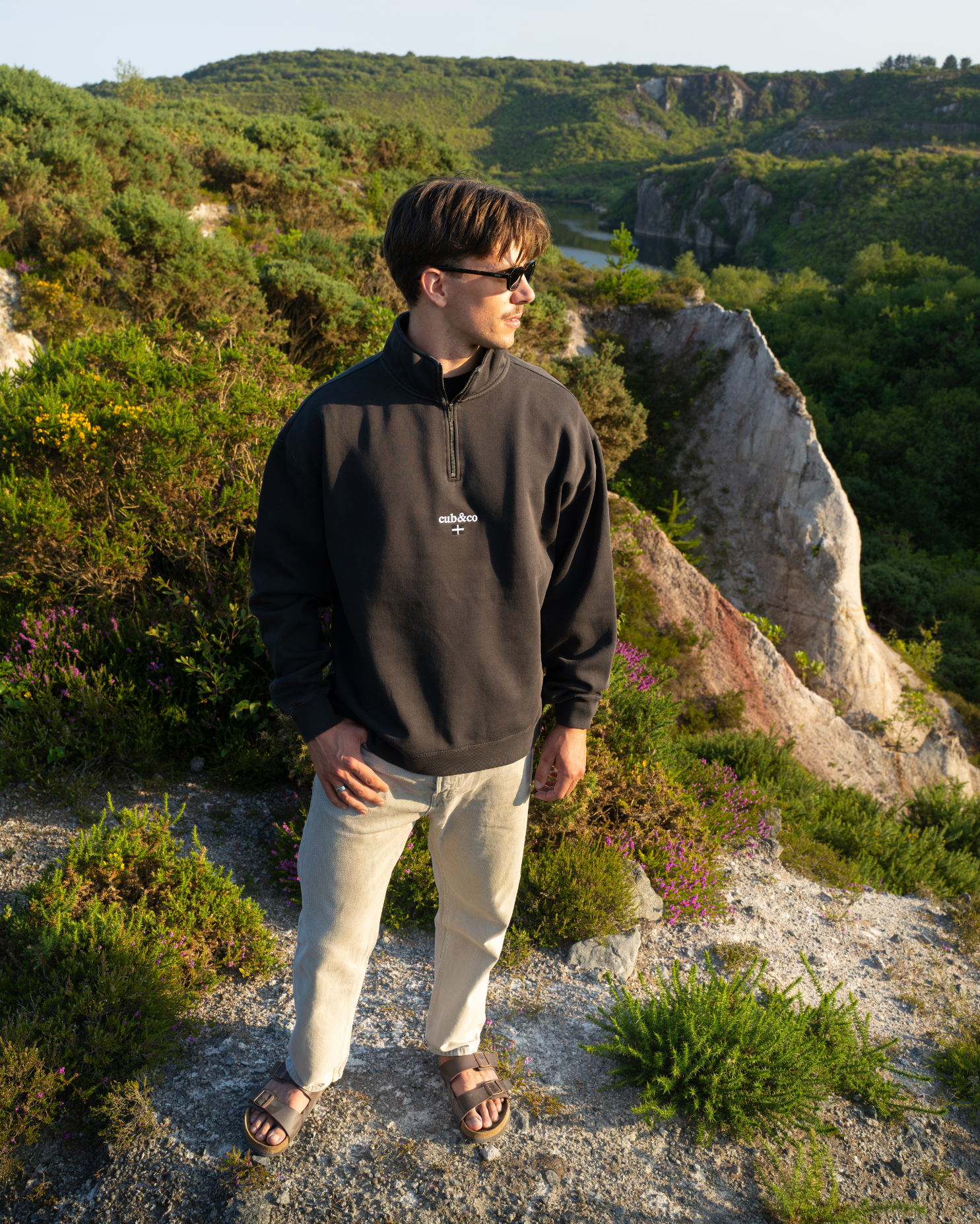 Kernow Washed Black Quarter Zip