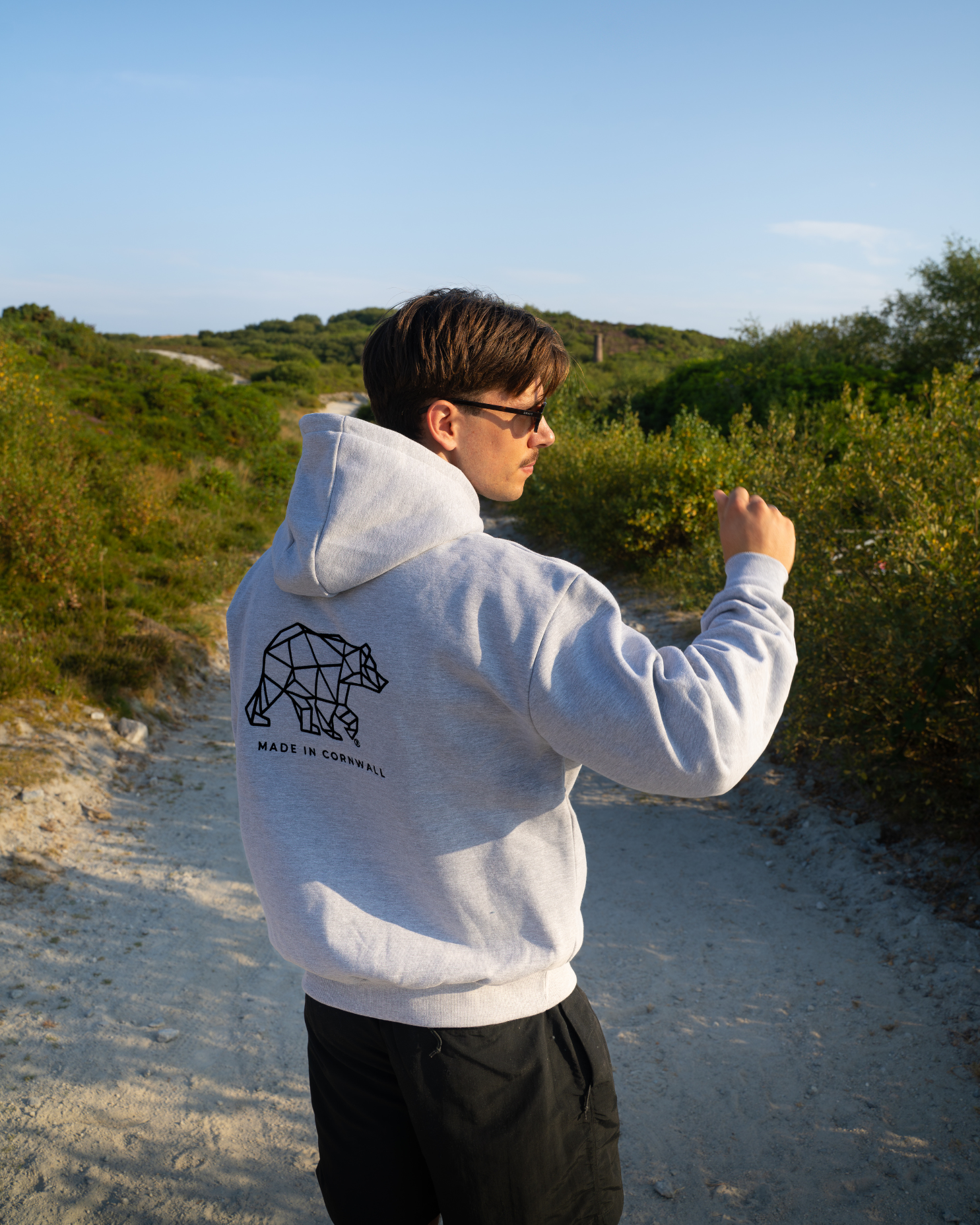 Bear Heavyweight Full Zip Hoodie - Heather Grey