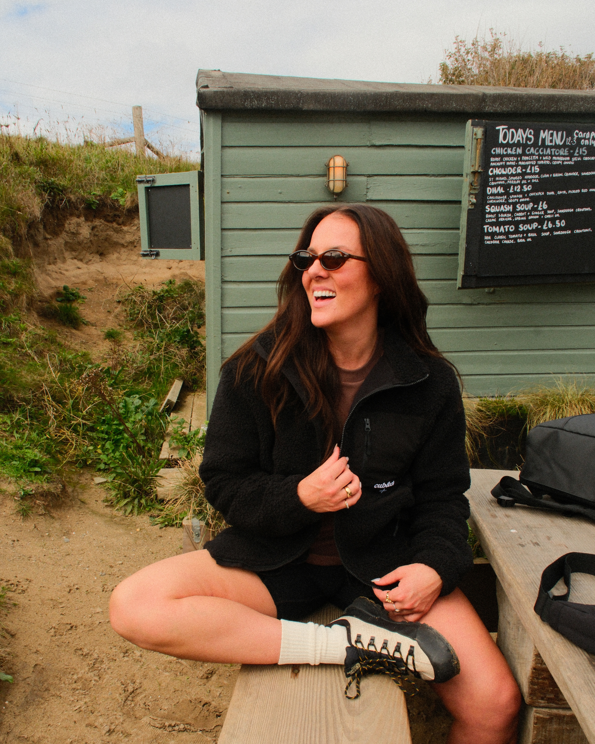Kernow Heavyweight Sherpa Fleece Jacket – Black