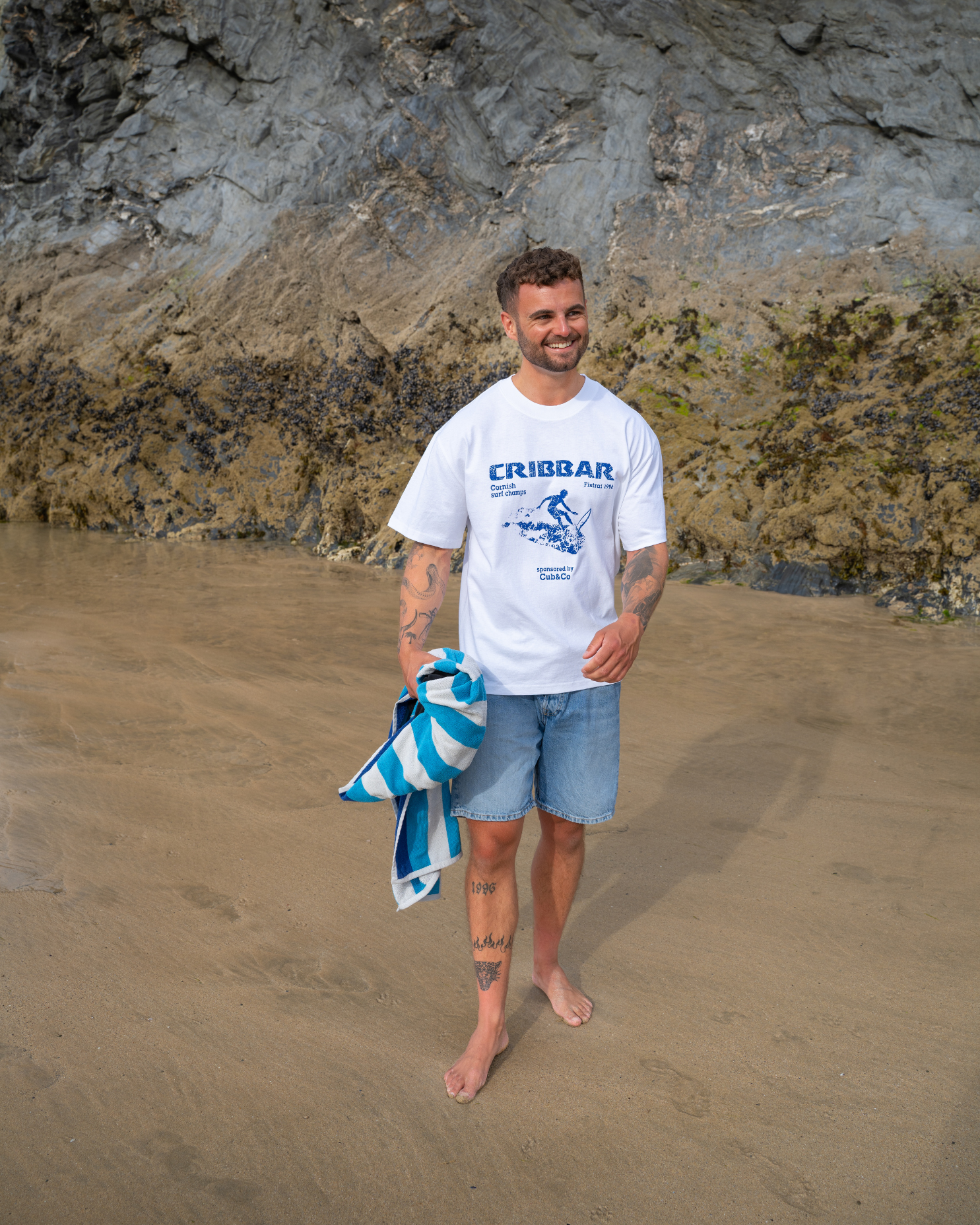 Cribbar T shirt- Washed White