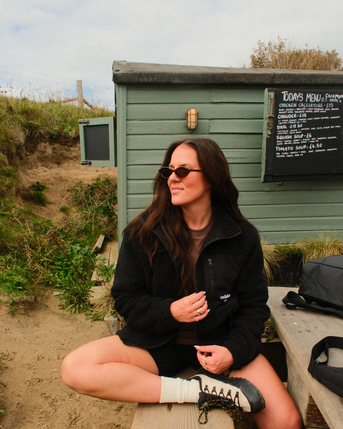 Kernow Heavyweight Sherpa Fleece Jacket – Black