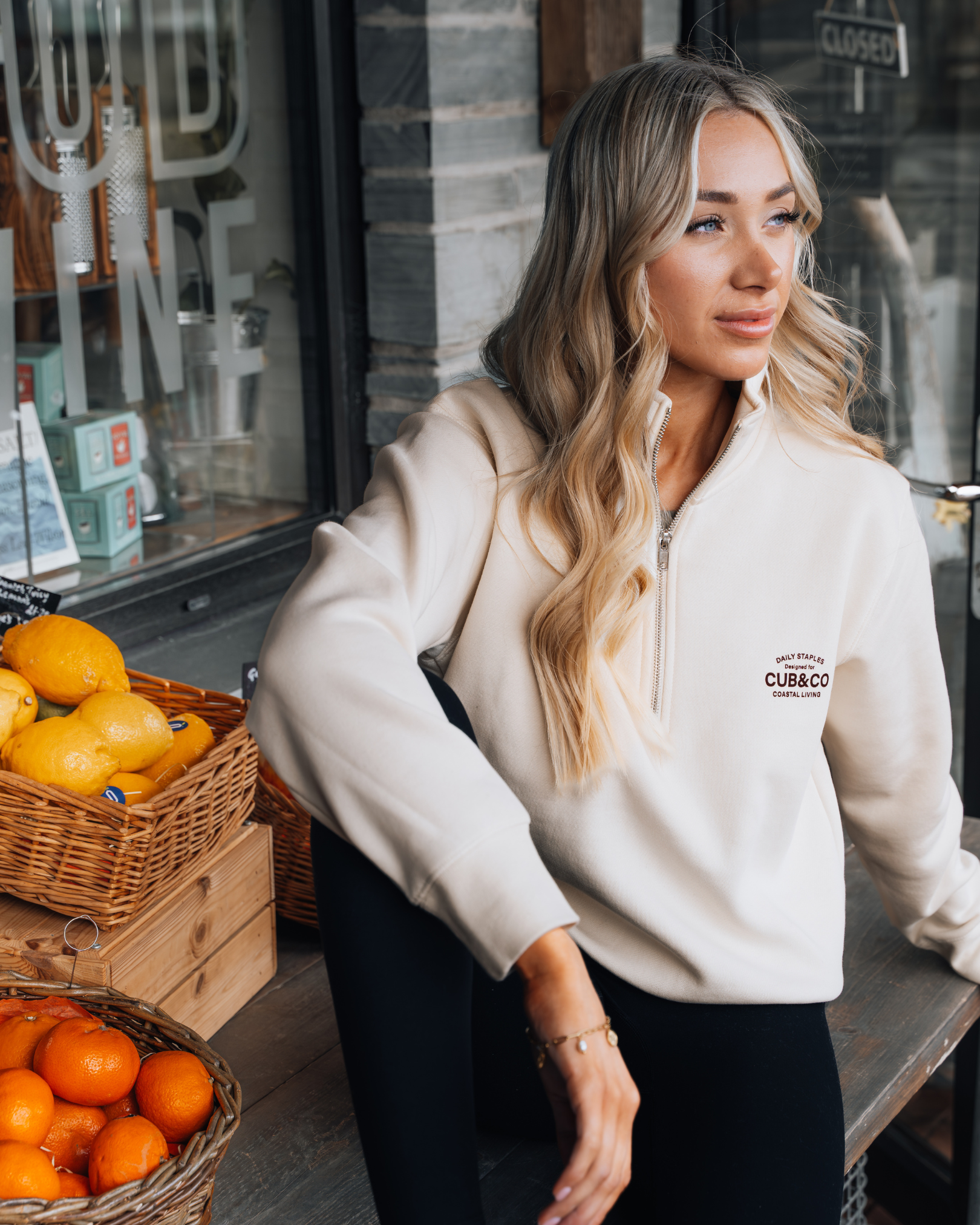 Cub&Co Quarter Zip - Cornish Cream