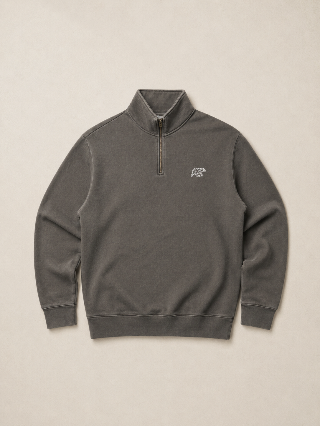 Bear Essentials Washed Brown Quarter Zip