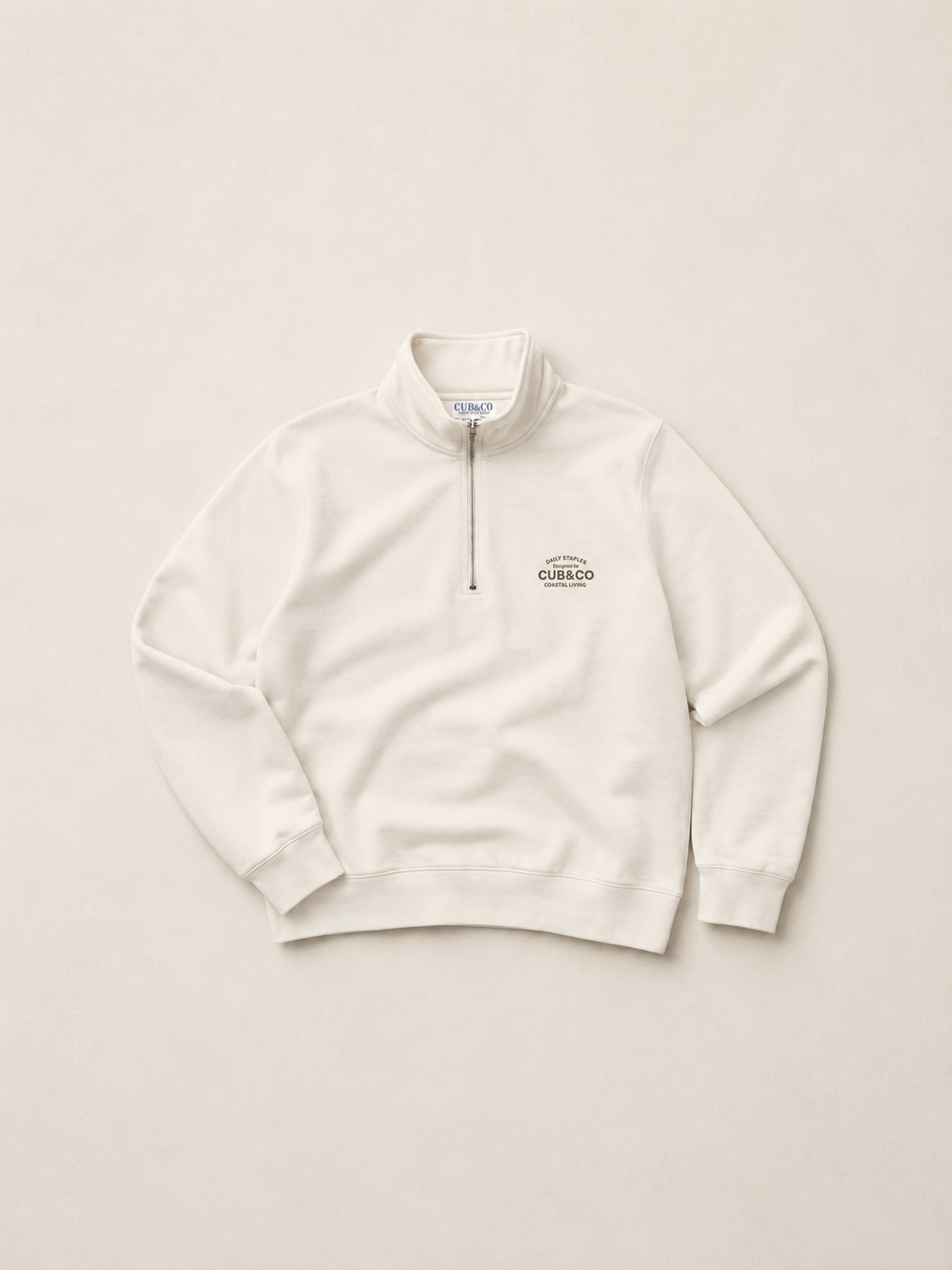 Cub&Co Quarter Zip - Cornish Cream