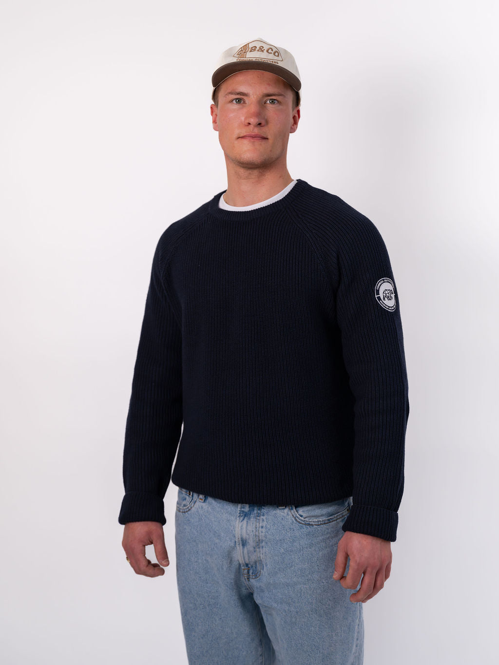 Fishermans Knitted Jumper - Navy