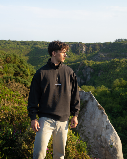 Kernow Washed Black Quarter Zip