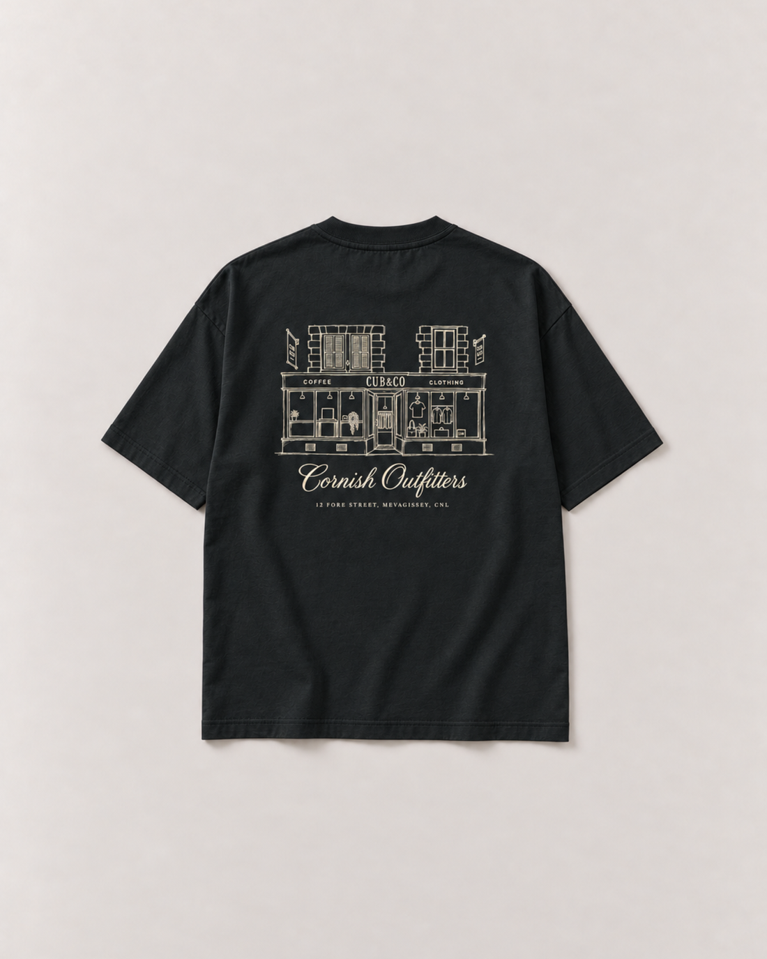 Cubs Café Heavyweight Oversized T-Shirt – Black