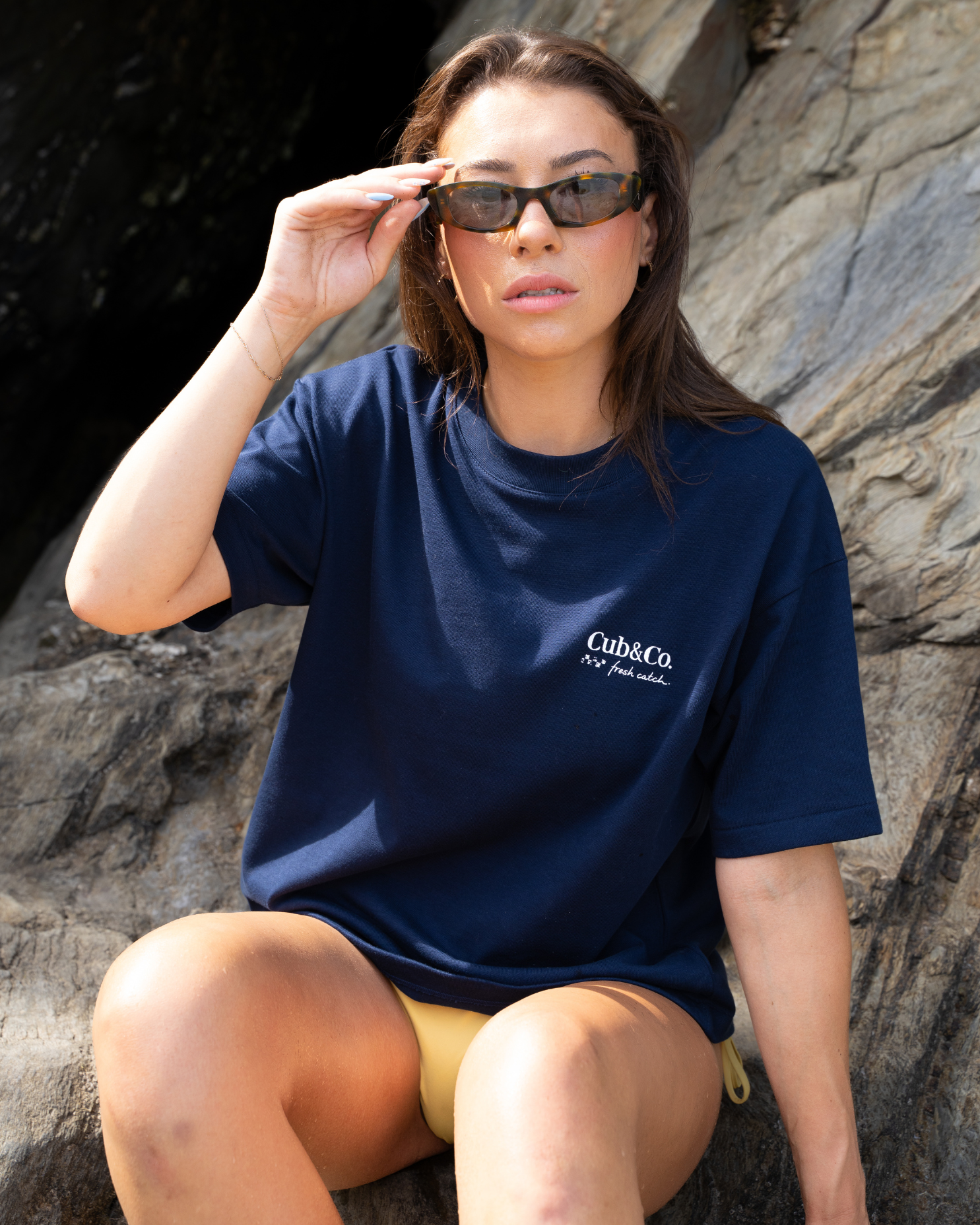 Fresh Catch Heavyweight Box T-Shirt – French Navy
