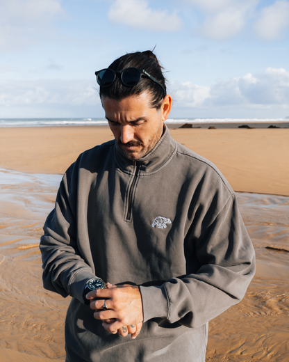 Bear Essentials Washed Brown Quarter Zip