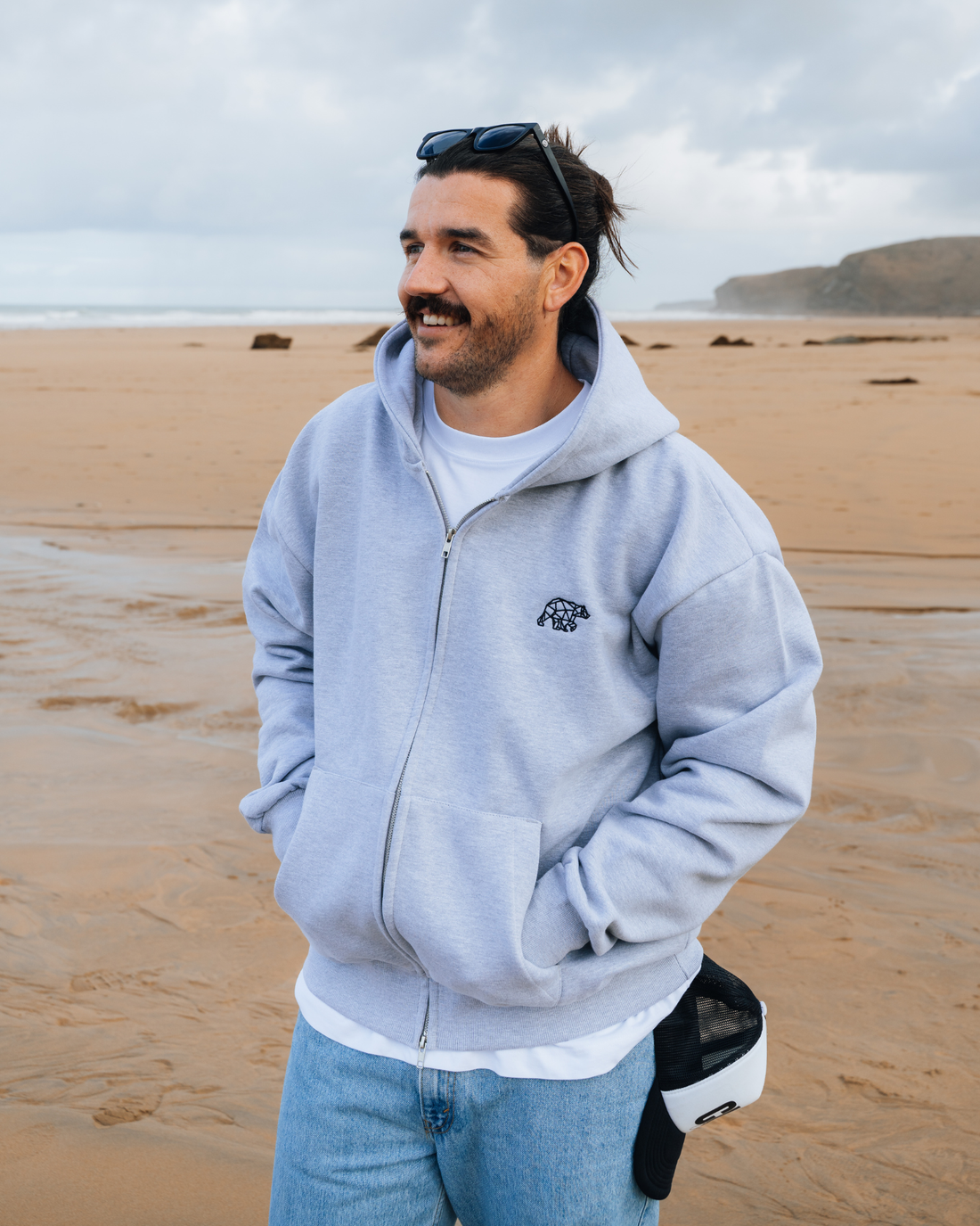 Polybear Heavyweight Full Zip Hoodie - Heather Grey