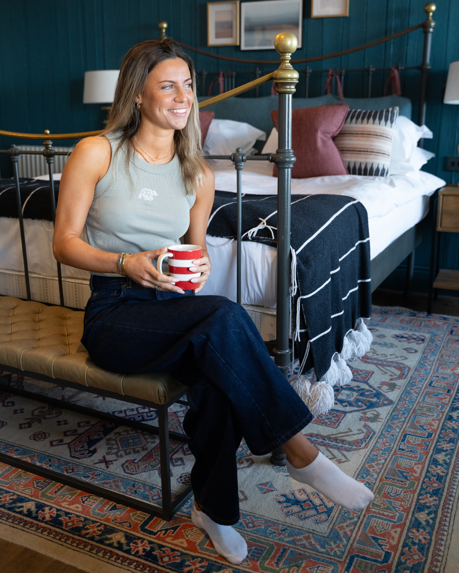 Bear Basic Ribbed Vest - Khaki