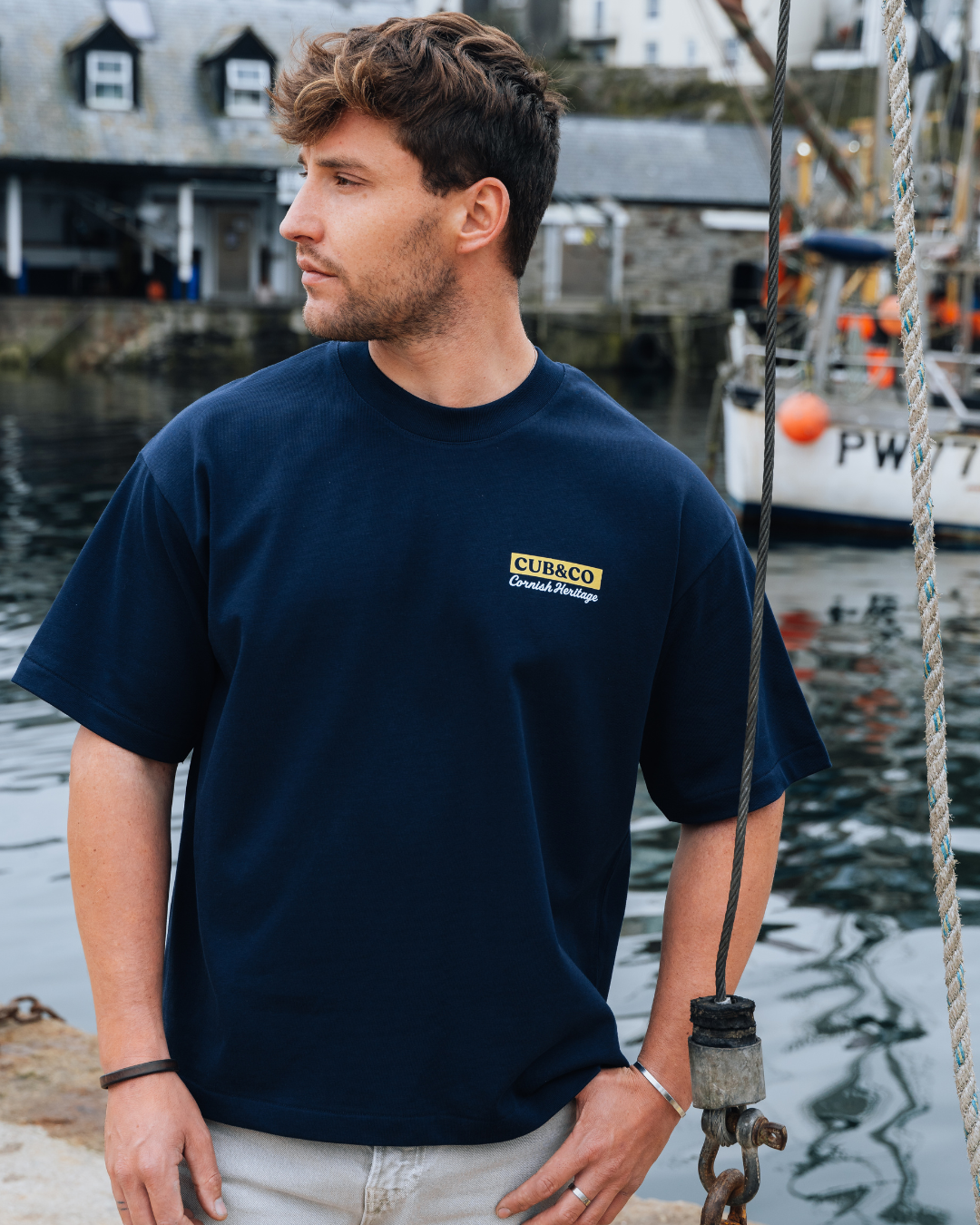 Atlantic Heavyweight Box T-Shirt - Navy
