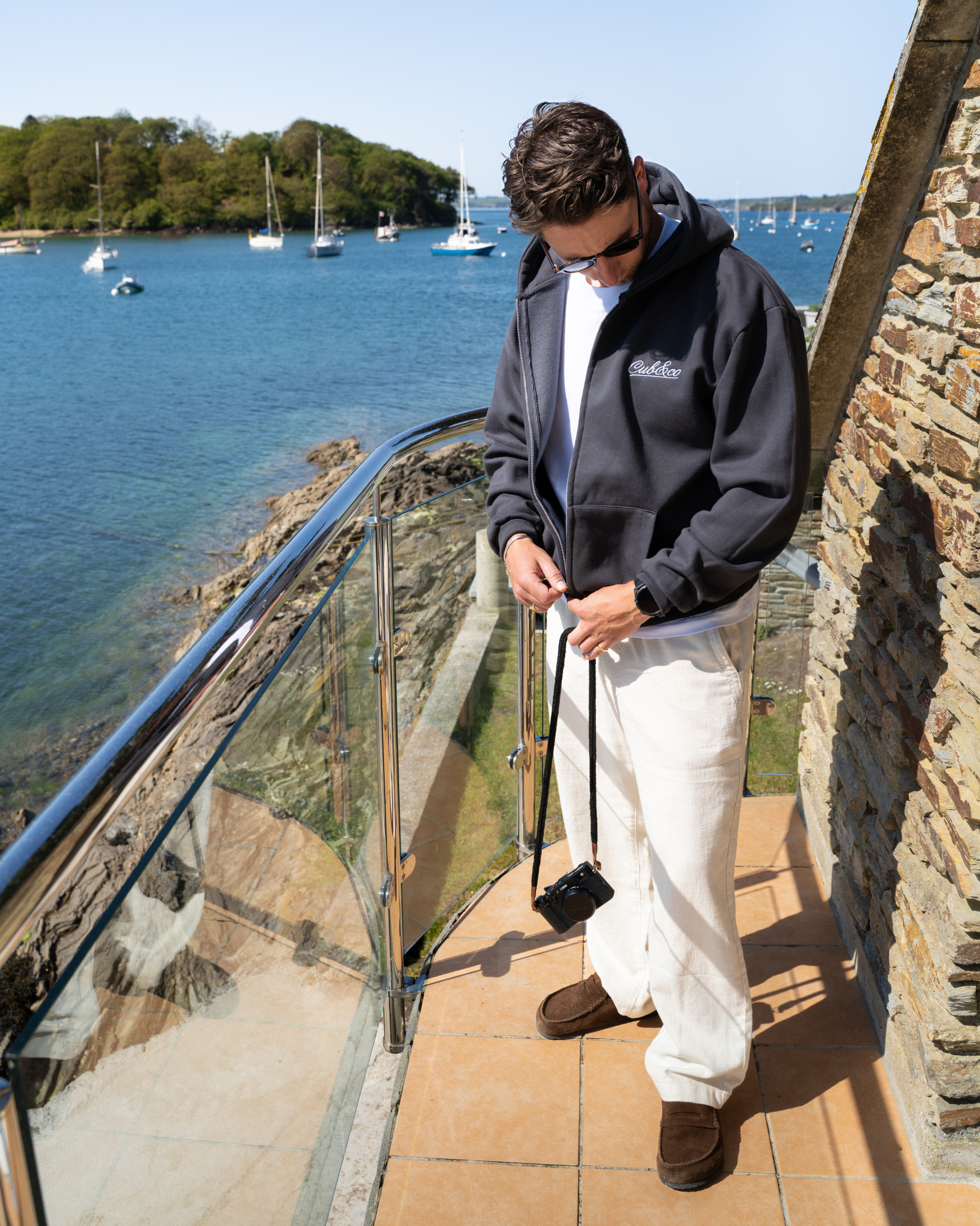 Written Heavyweight Full Zip Hoodie – Slate Grey