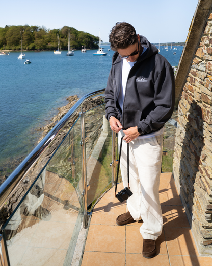 Written Heavyweight Full Zip Hoodie – Slate Grey
