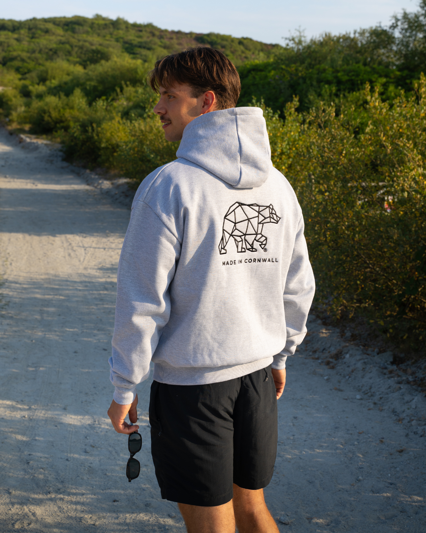 Bear Heavyweight Full Zip Hoodie - Heather Grey