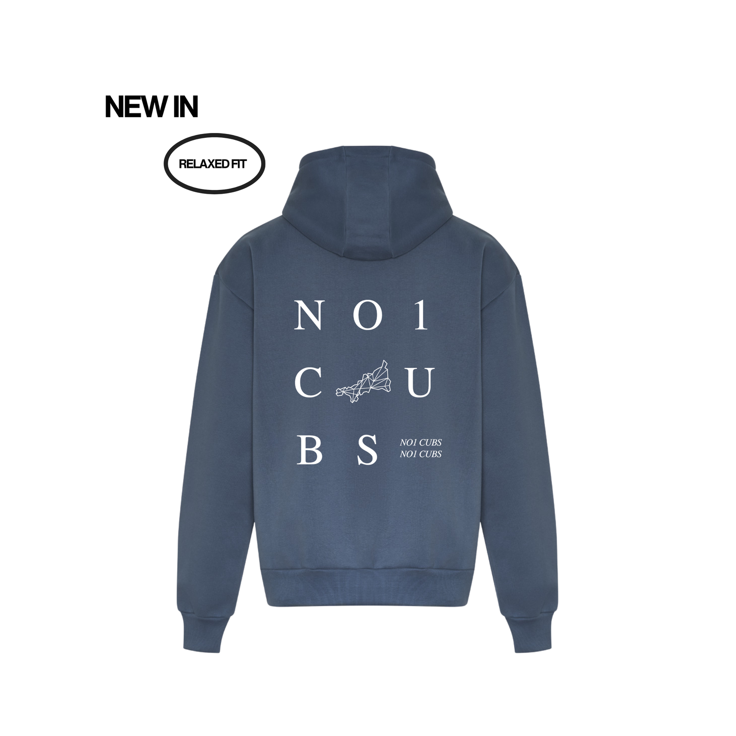 Blue hoodie with &