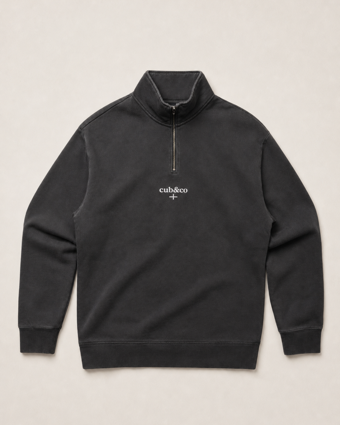 Kernow Washed Black Quarter Zip