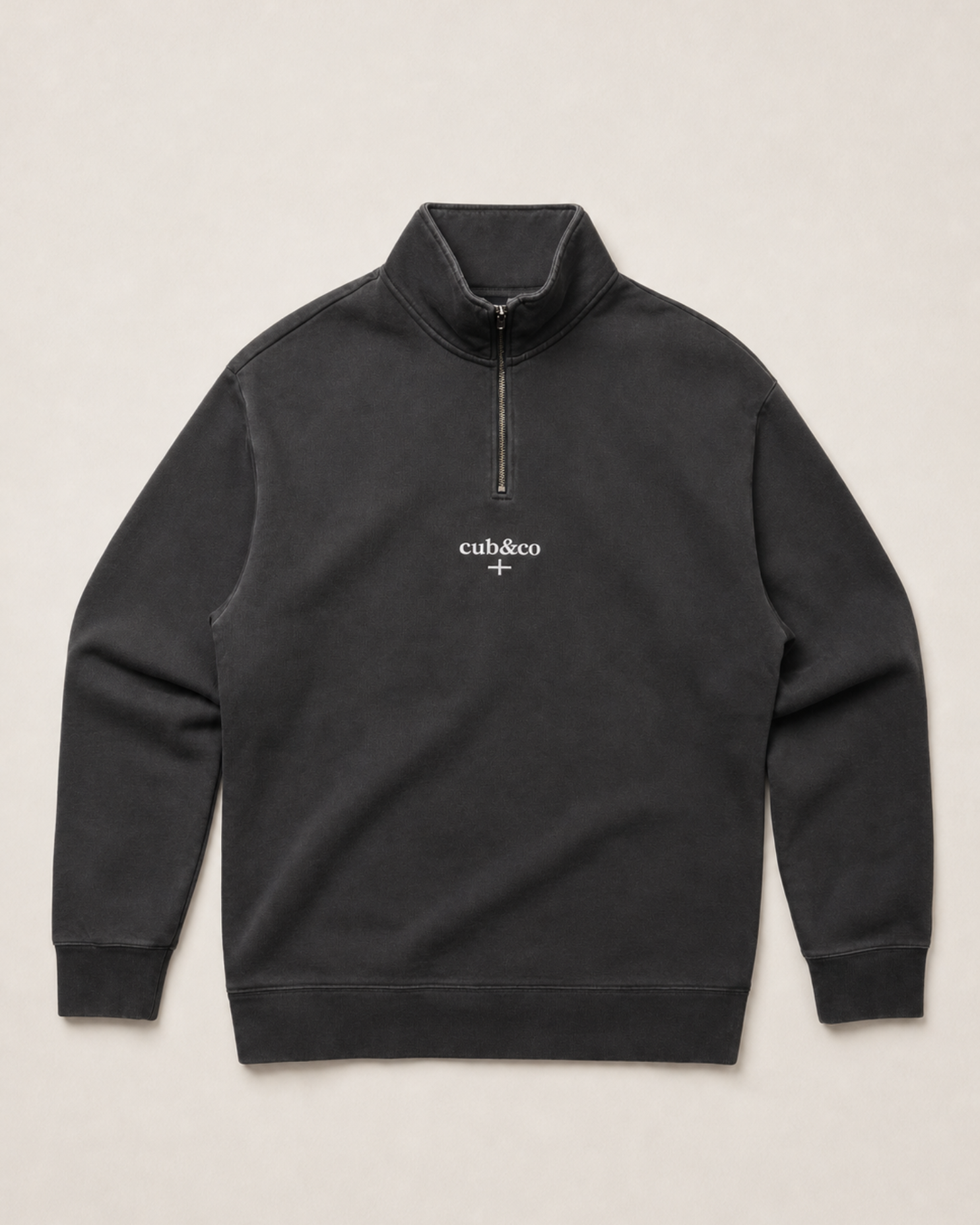 Kernow Washed Black Quarter Zip