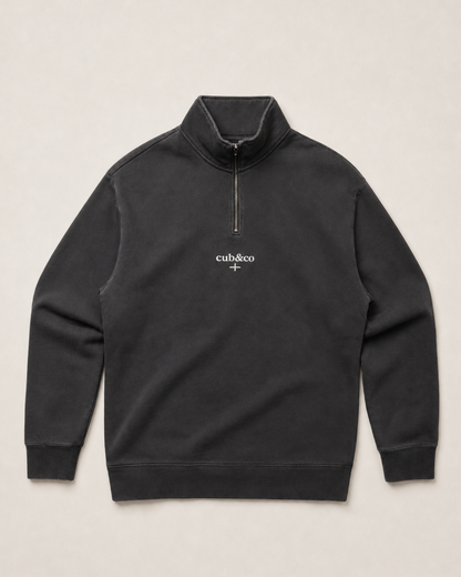 Kernow Washed Black Quarter Zip