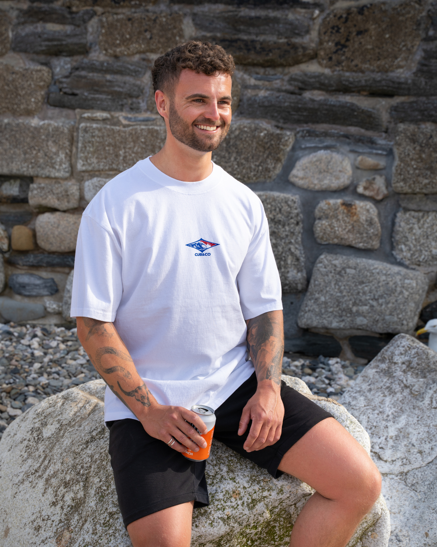 Diamond T shirt- Washed White