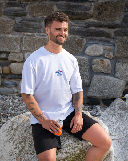 Diamond T shirt- Washed White