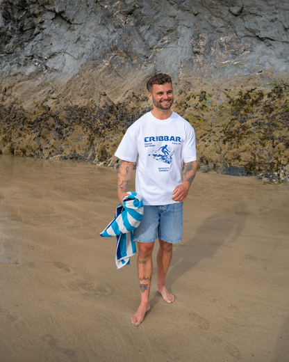 Cribbar T shirt- Washed White