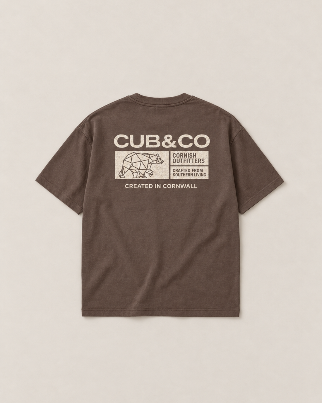 Block Heavyweight Oversized T-Shirt – Brown