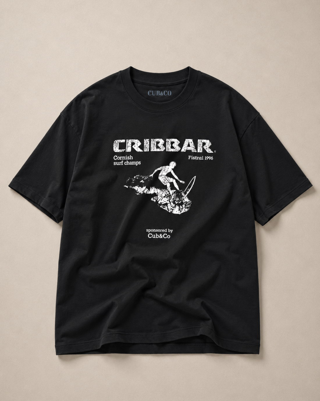 Cribbar T shirt- Washed Black