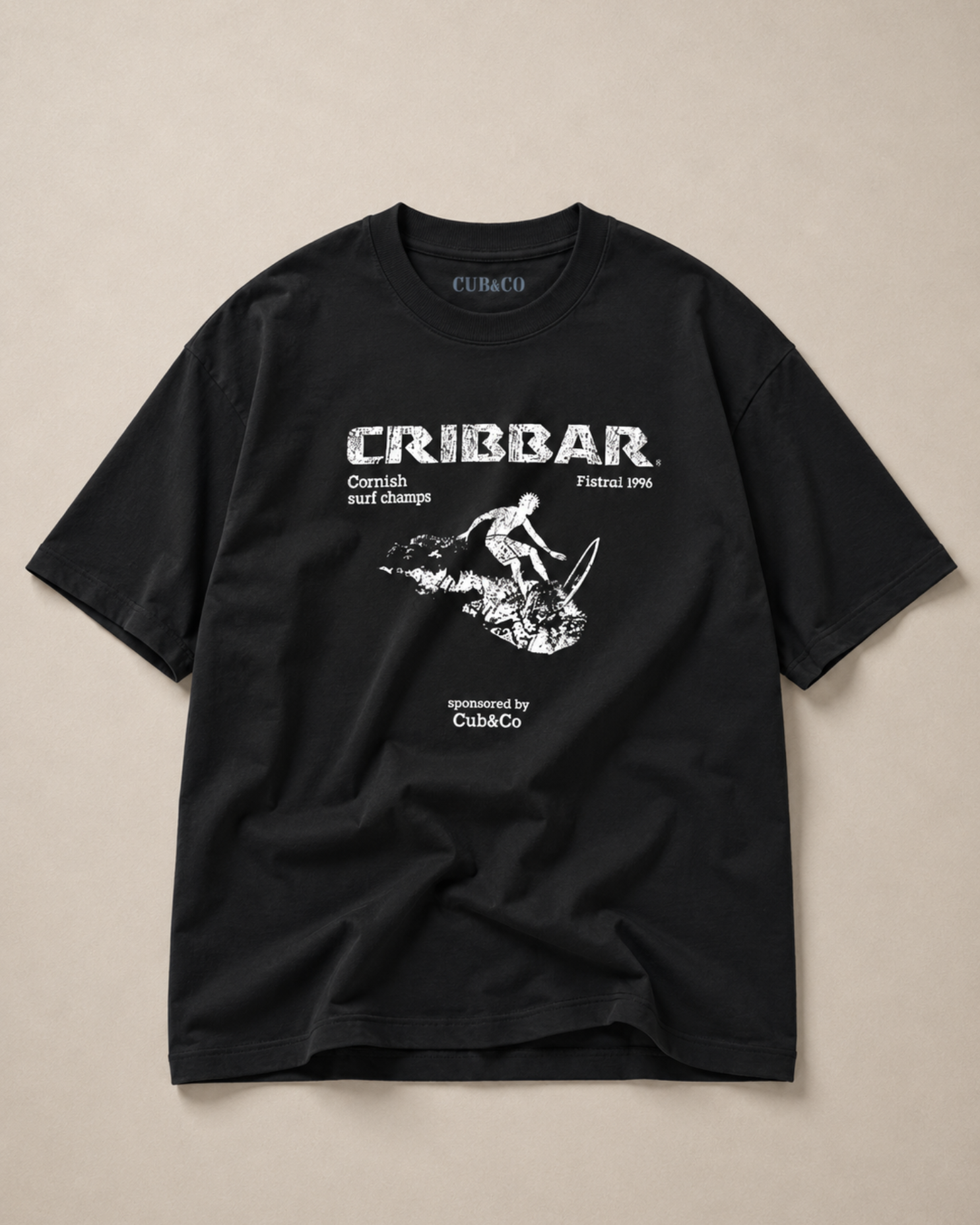 Cribbar T shirt- Washed Black