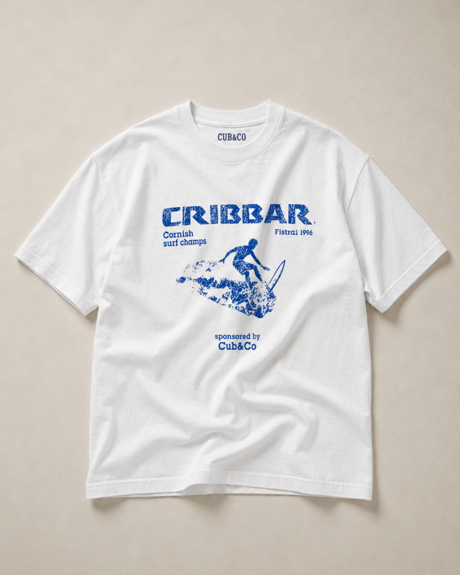 Cribbar T shirt- Washed White
