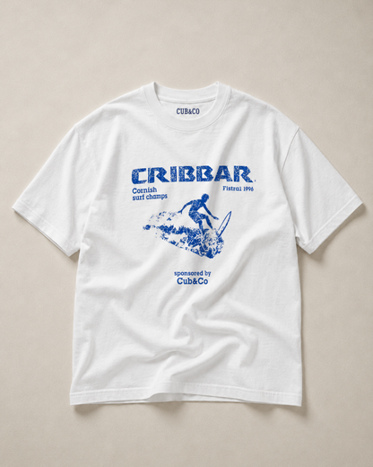 Cribbar T shirt- Washed White
