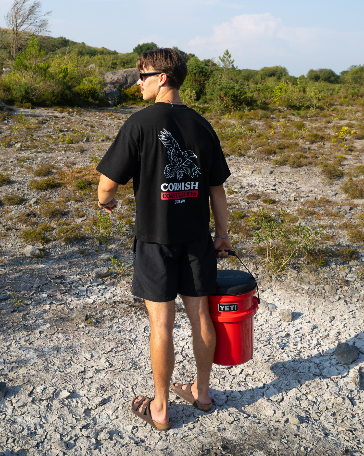 Cornish Chough Heavyweight Box T-Shirt – Black