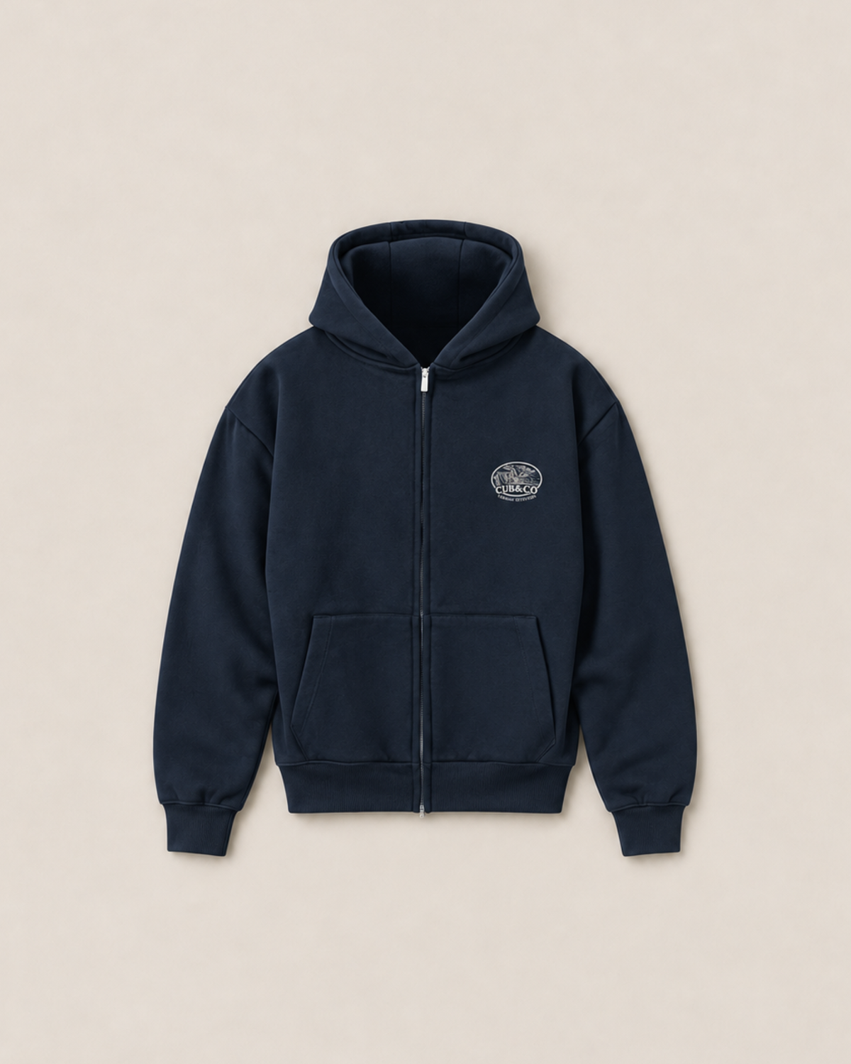 Cornish Cliffs Full Zip Hoodie – Navy