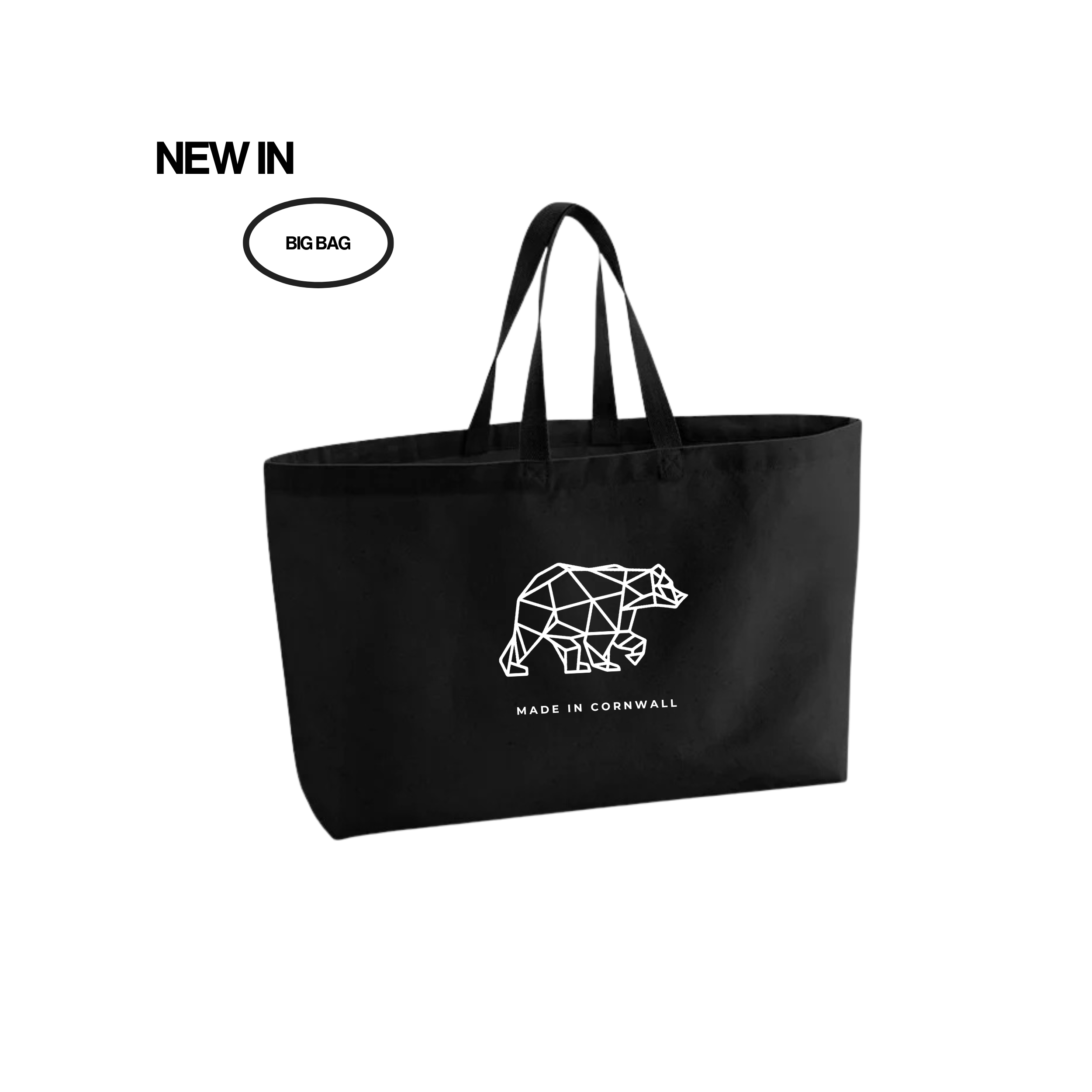 Polybear Oversized Black Beach Bag