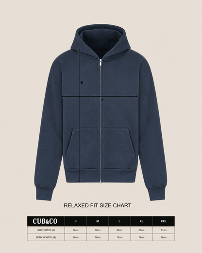 Cornish Cliffs Full Zip Hoodie – Navy