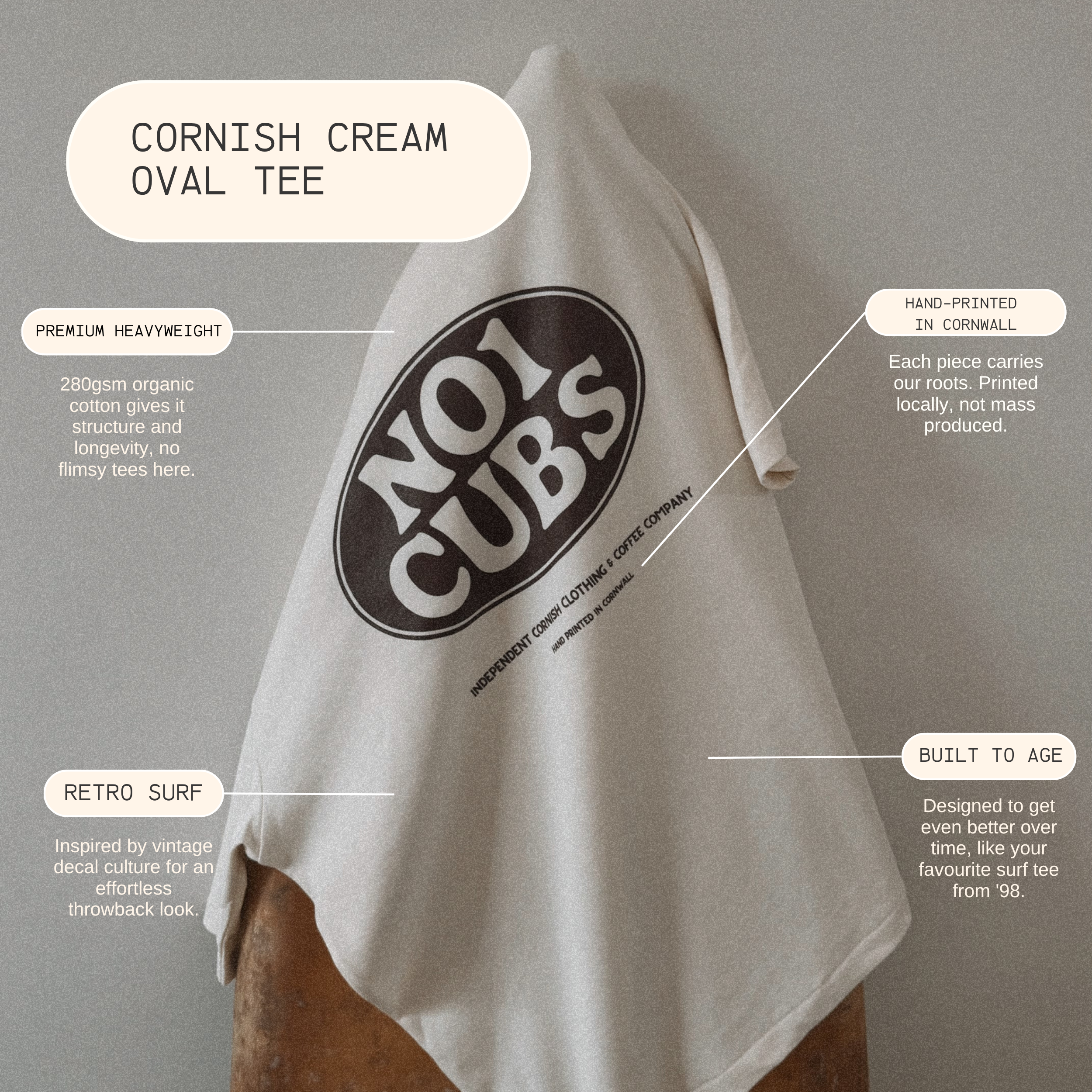 Oval Heavyweight Box T-Shirt - Cornish Cream