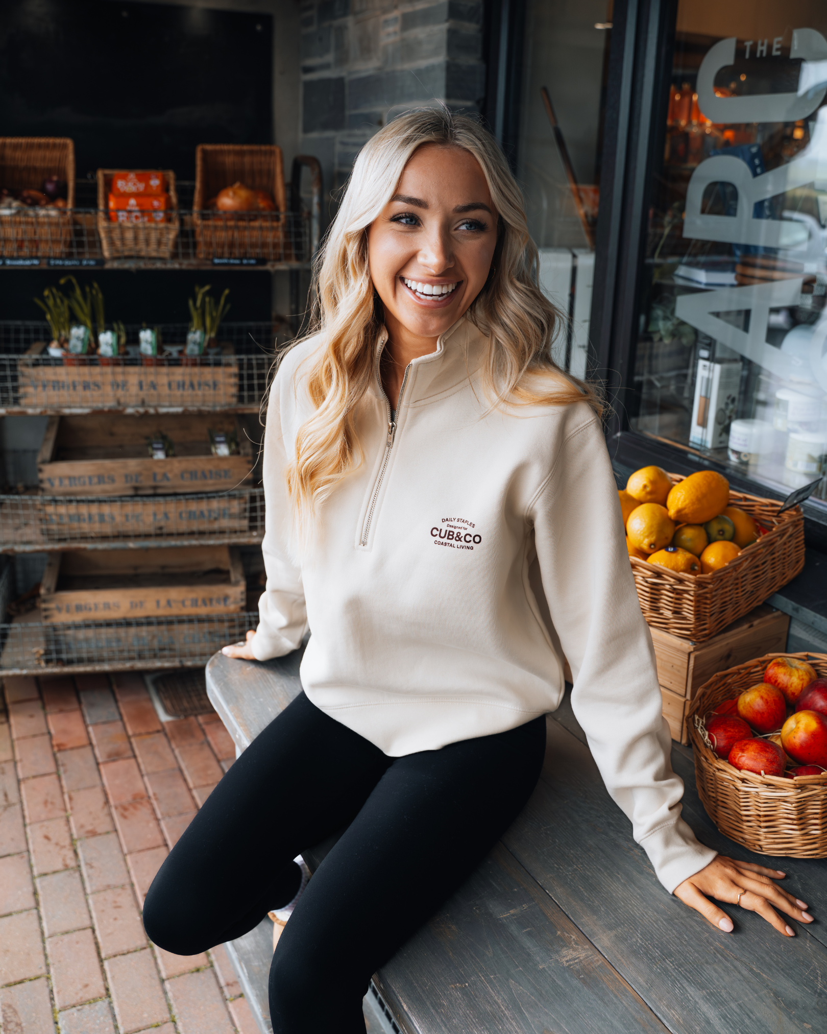 Cub&amp;Co Quarter Zip - Cornish Cream