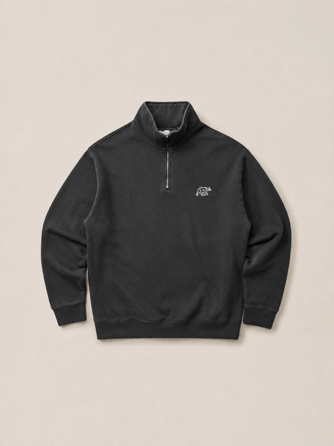 Bear Essentials  Washed Black Quarter Zip