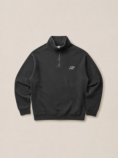 Bear Essentials  Washed Black Quarter Zip