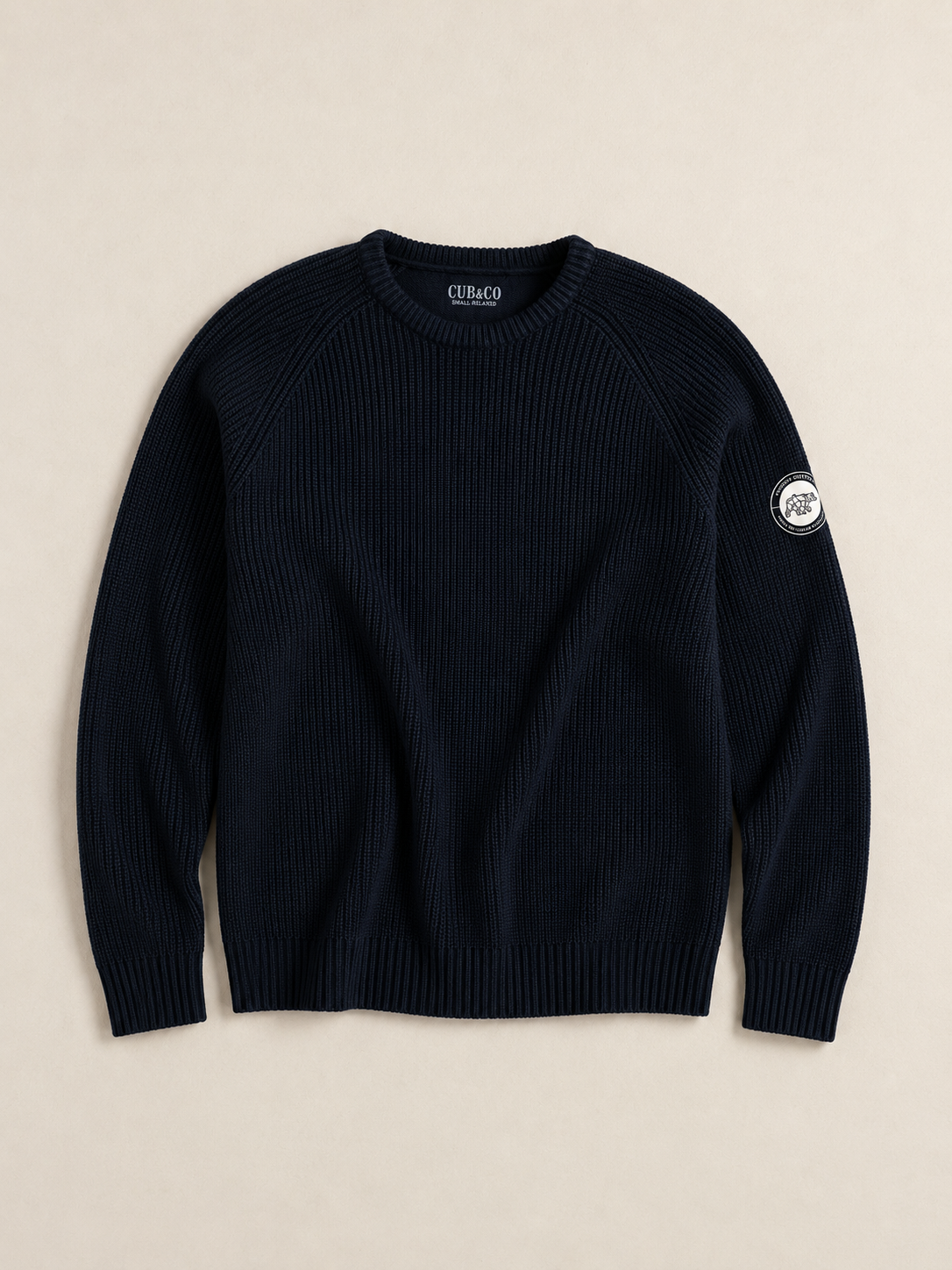 Fishermans Knitted Jumper -  Navy