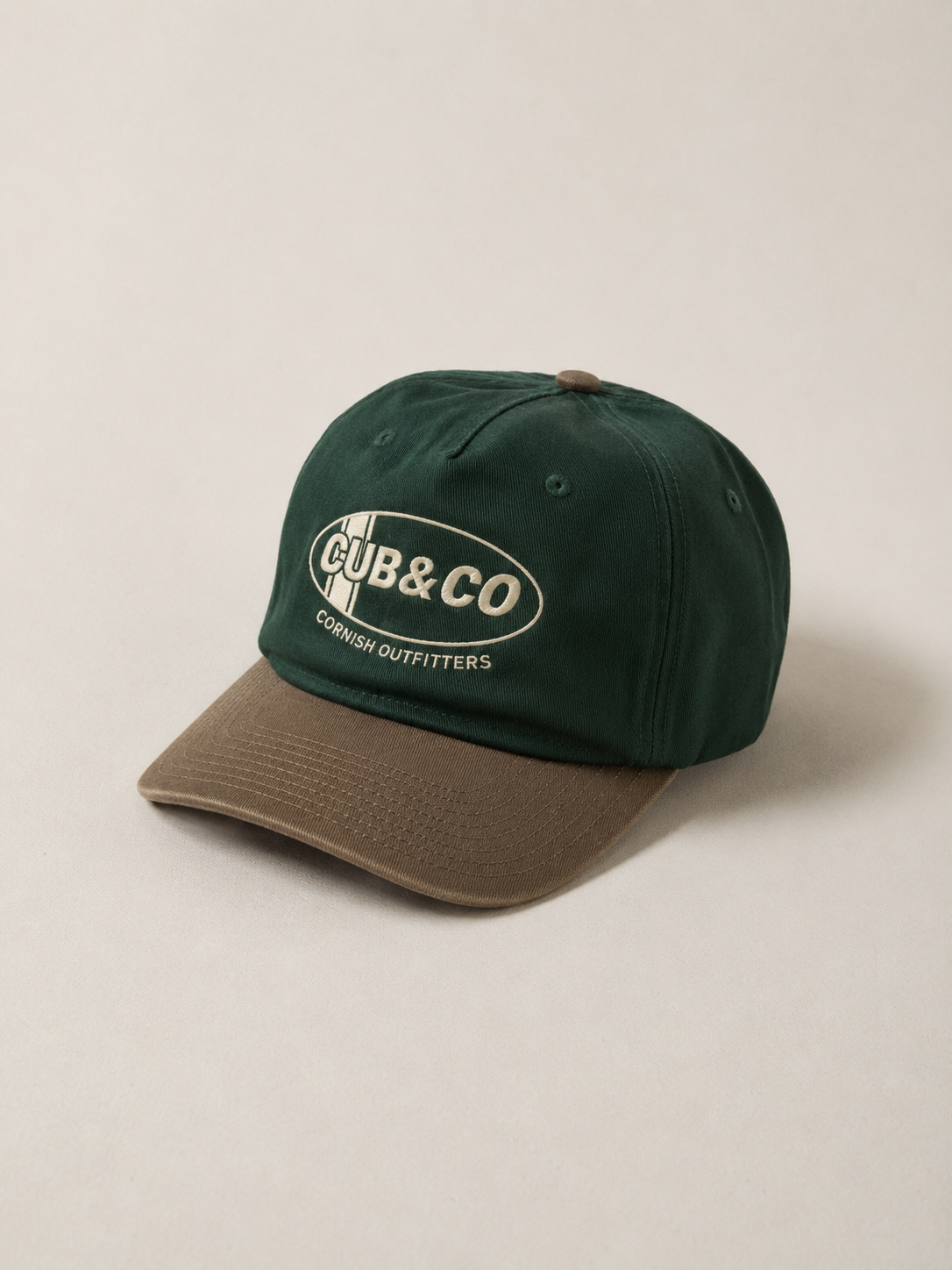 Cub&amp;Co Oval Outfitters Cap Green &amp; Brown