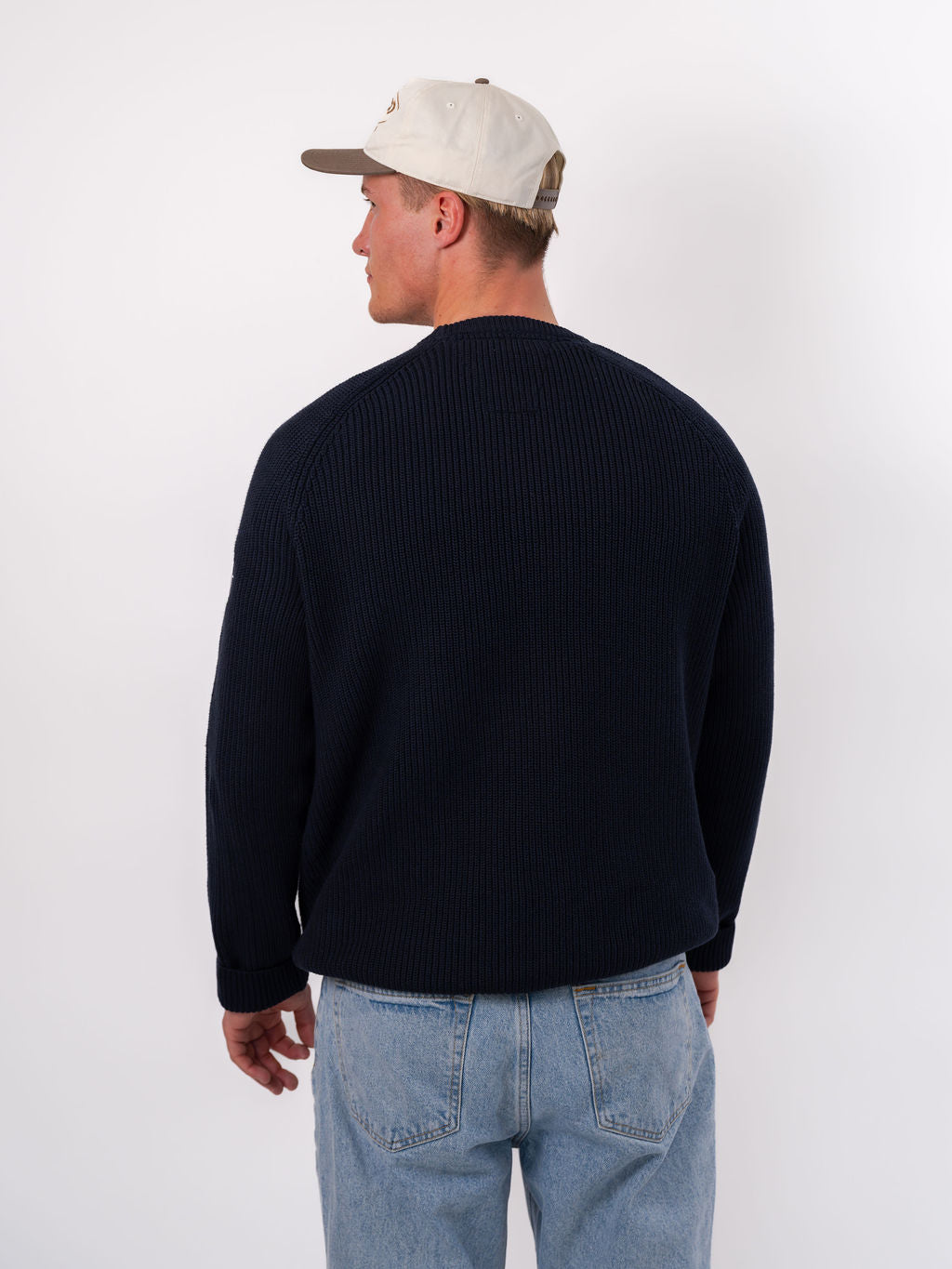 Fishermans Knitted Jumper -  Navy