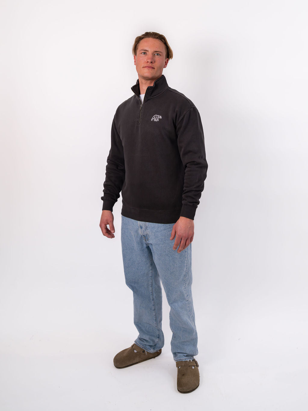 Bear Essentials  Washed Black Quarter Zip