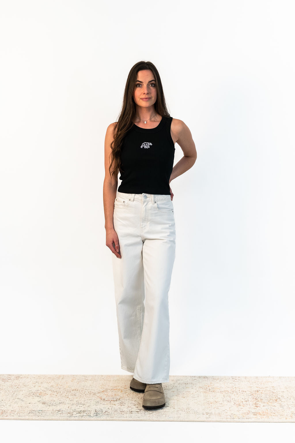 Bear Basic Ribbed Vest - Black