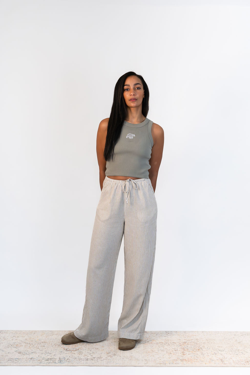 Bear Basic Ribbed Vest - Khaki