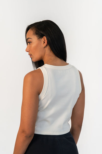 Bear Basic Ribbed Vest - Cream