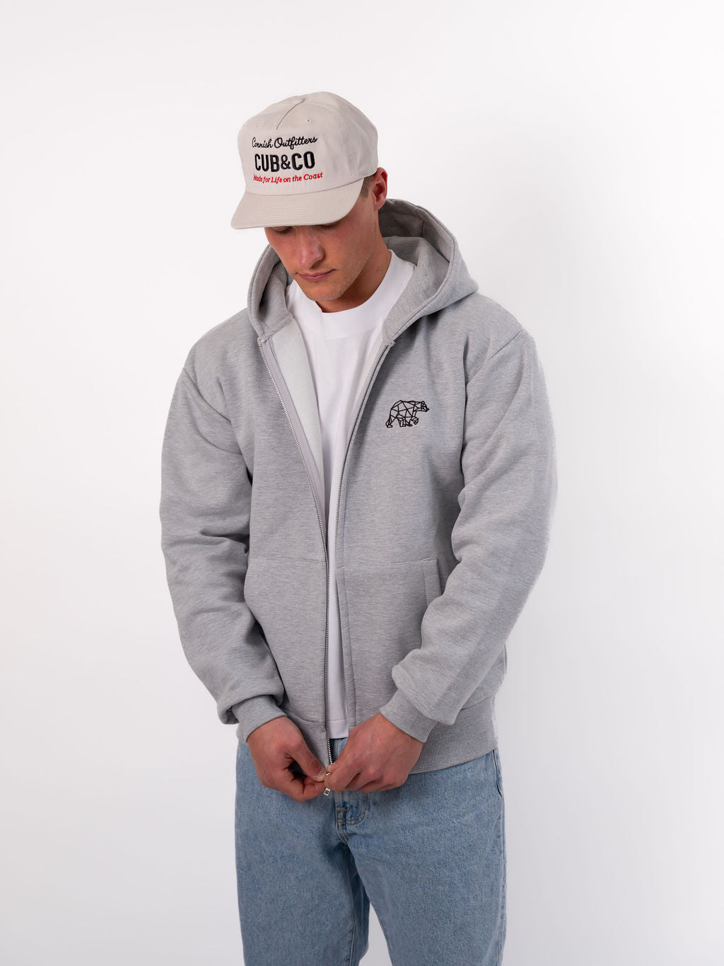 Polybear Heavyweight Full Zip Hoodie - Heather Grey